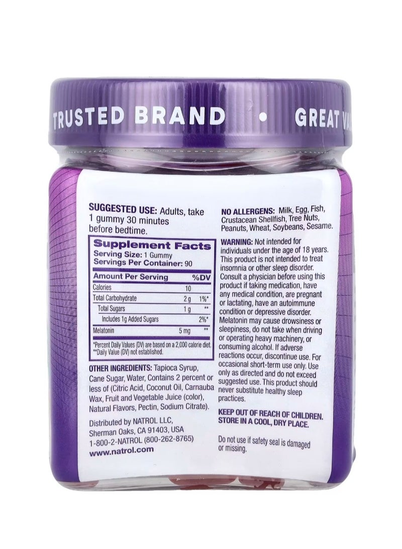 Natrol Melatonin Sleep Strawberry Flavor 5 Mg 90 Gummies - Image 2